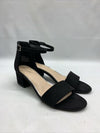 LONDON FOG Women's Nikki Low Two Piece Block Heel Dress Shoe Open Toe Black 10M