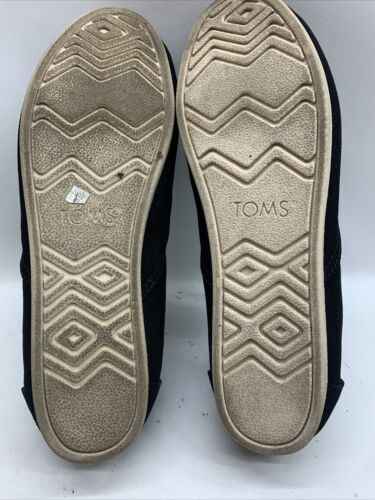 Toms Redondo Oxford Black Womens Size 7.5 Slip on Flats Round Toe Classic Loafer