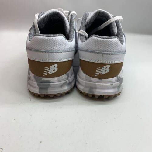 New Balance Brighton Golf Shoes White/Brown Size 10.5 Lace-up Sneaker NBG2010WBR