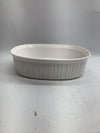 Le Creuset Stoneware Heritage Covered Oval Casserole w/Lid 10”x3” White 4 Quart