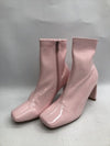 Vivianly Womens Pink Square Toe Ankle Booties Chunky Heel Side Zipper Size 8