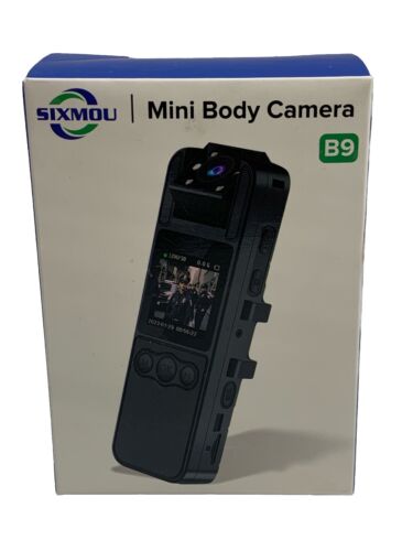 Sixmou B9 Black Night Vision Mini Body Camera With Audio And Video Recording