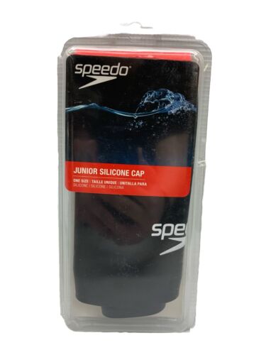 SPEEDO SILICONE Swimmers BUBBLE/CAP Junior Black Stretch MODEL #7510019-001