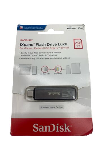 SanDisk 256GB iXpand Flash Drive Luxe for iPhone and USB Type-C Devices Lot Of 9