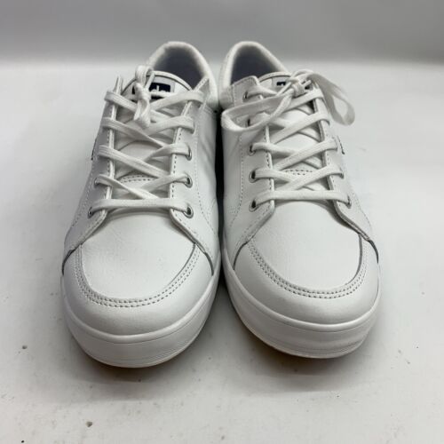 Keds Women's Center Leather Shoes White Size 8.5 Lace-up Sneaker Padded Collar