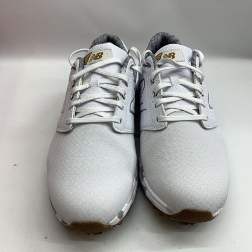 New Balance Brighton Golf Shoes White/Brown Size 10.5 Lace-up Sneaker NBG2010WBR