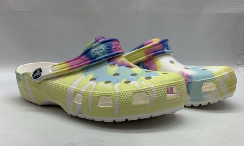 CROCS Classic Tie Dye Adult Clogs Men-9 Women-11 Casual Water Sandals Multi