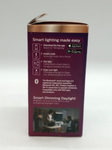 Philips Daylight A19 LED 60W Equivalent Dimmable WiZ Connected 800LM Lot of 2