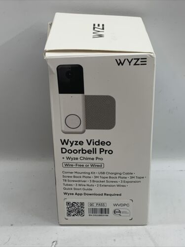 WYZE Security Cam Video Doorbell Pro & Chime 1440 HD 2-Way Audio Night Vision