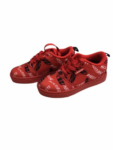 Heelys Size 4 Youth Pro 20 Prints Skate Shoes Red Lace-up with Wheels - NO PLUGS