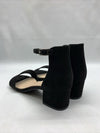 LONDON FOG Women's Nikki Low Two Piece Block Heel Dress Shoe Open Toe Black 10M