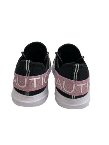 Nautica Kappil Sneakers Slip-On Shoes Metallic Black/Pink Girls Size 5 Sneaker