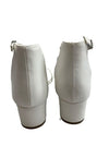 London Fog Nikki Block Heel Ankle Strap White Heels Women’s Size 11M Open Toe