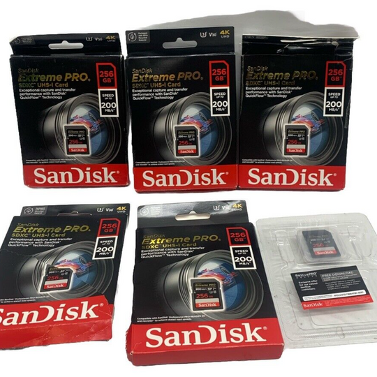 SanDisk 256GB Extreme PRO® SDHC And SDXC UHS-I Card - SDSDXXD-256G Lot Of 6