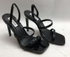 Steve Madden Women's Gracey Black Patent Heels Strap Sandal Size 8.5M Open Toe