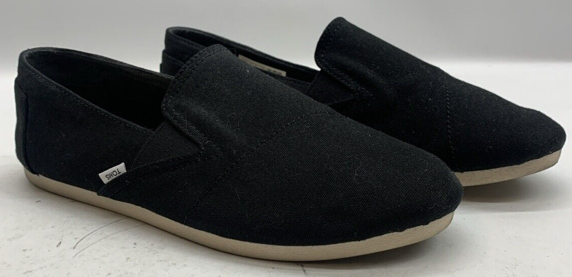 Toms Redondo Oxford Black Womens Size 7.5 Slip on Flats Round Toe Classic Loafer