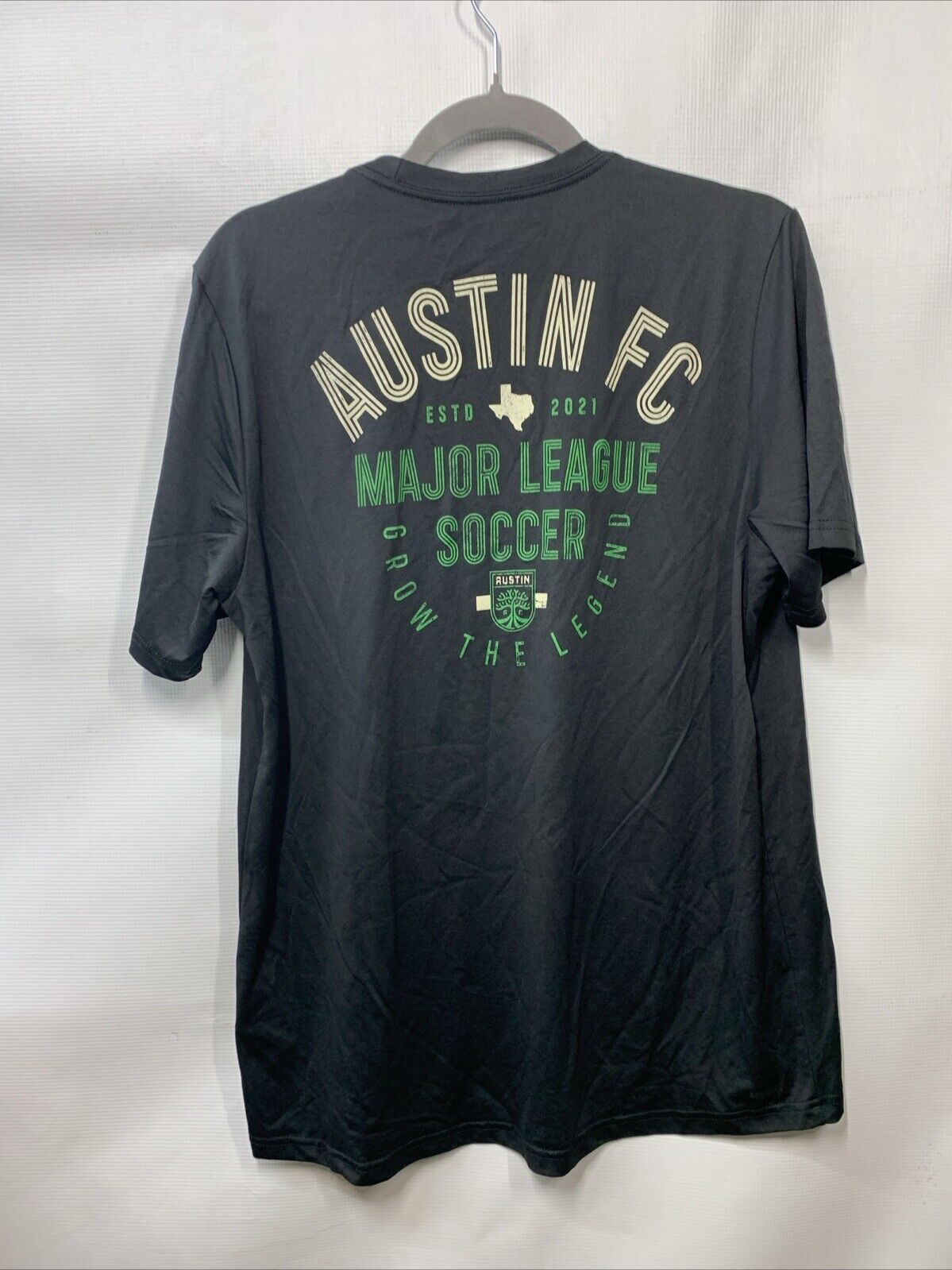 adidas Men's Austin Fc Short Sleeve Pre-Game T-Shirt Size Large Black Crew Neck