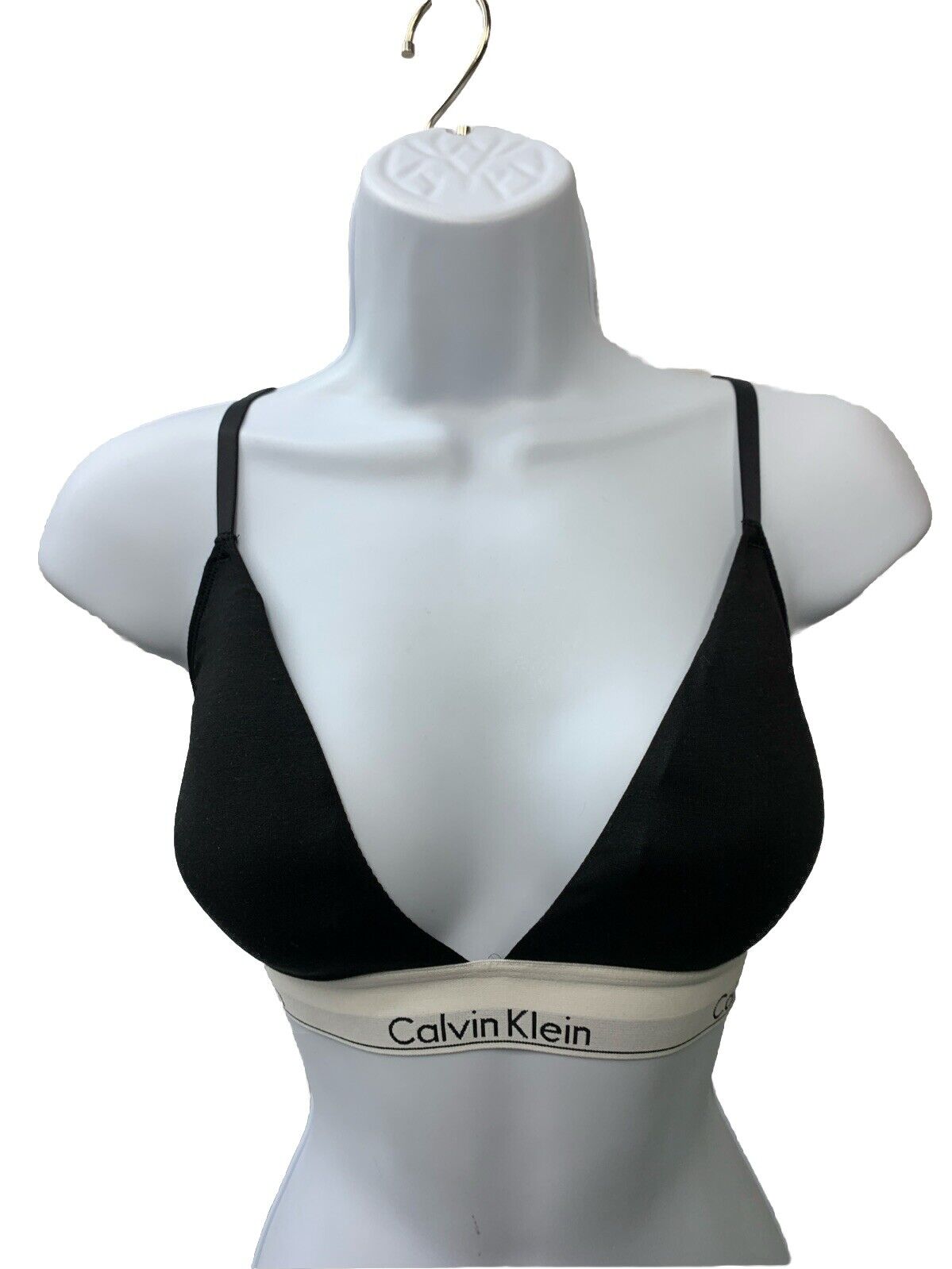 Calvin Klein Modern Cotton Lightly Lined Triangle Wireless Bralette Size L Black