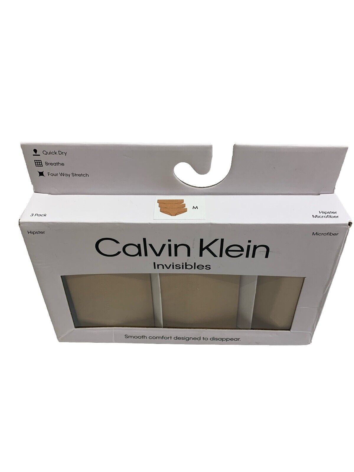 Calvin Klein Women's QD3559-274 Invisibles Hipster Panty Underwear 3 Pack Medium