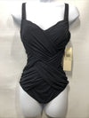 Gottex 281137 Draped Panel Sweetheart Square Neck One Piece Swimsuit Size 8 Blac