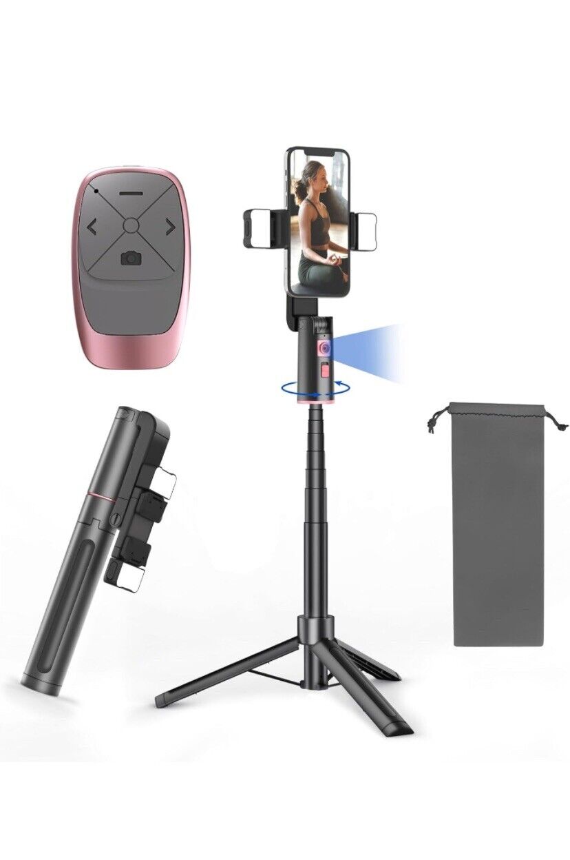 Extendable Auto Face Tracking Tripod w Light 360 Rotating TikTok YouTube Stream