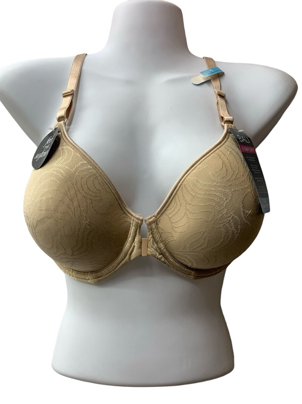 Bali Comfort Revolution Front Close Bra Underwire DF3P66-E8V Nude Color Size 36C