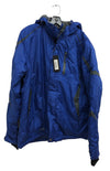 Krumba Mens Hooded Sportswear Ski Jacket Large Coat Waterproof with Pockets Blue