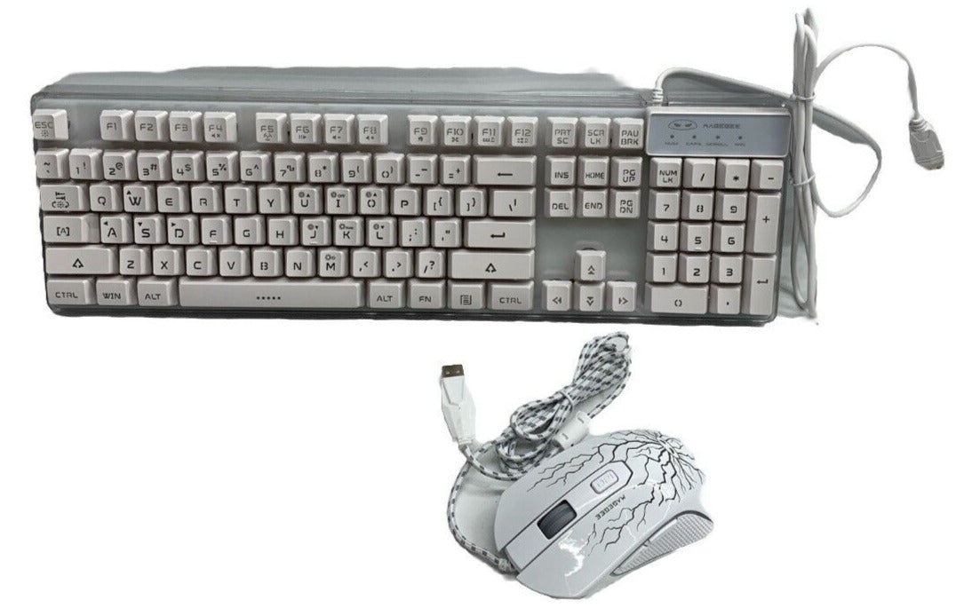 Magegee Gaming Keyboard (K1) and Mouse (G6S) Combo Set: Wired Backlight White