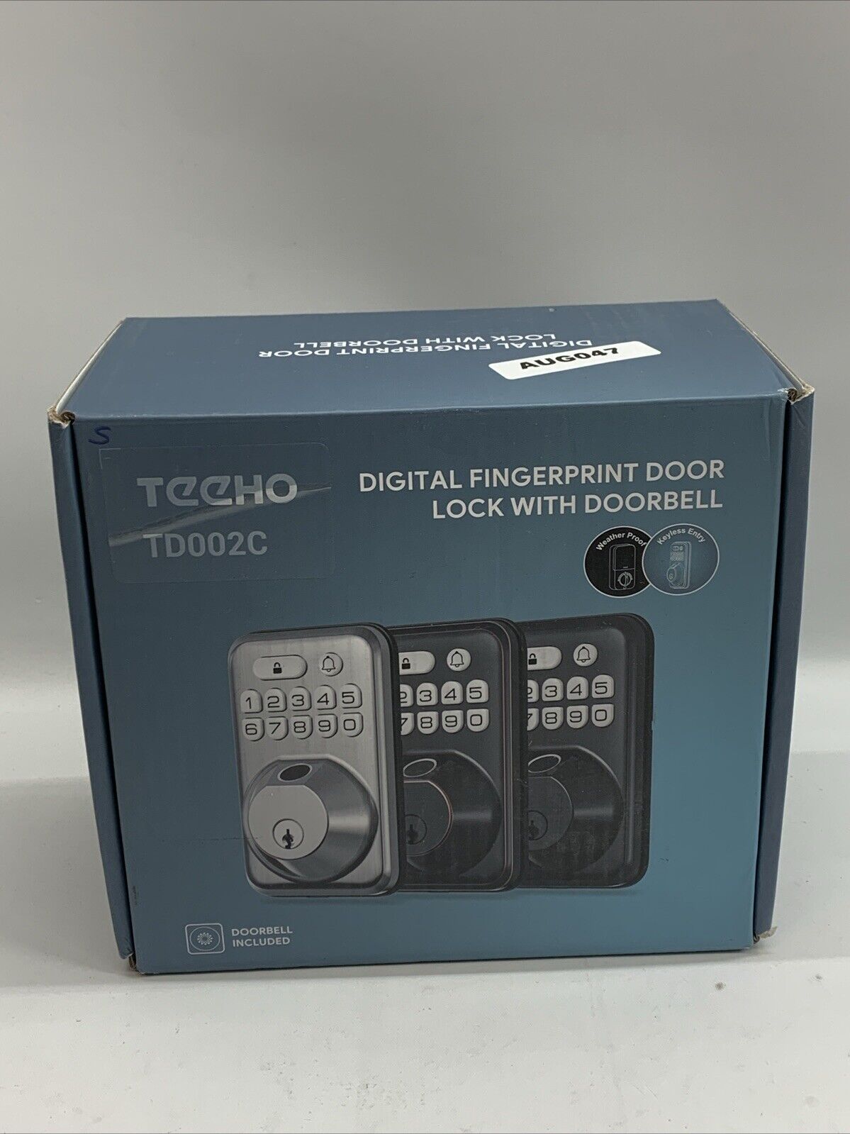 TEEHO TD002C Digital Keyless Entry Door Lock with Keypad - With Doorbell Black