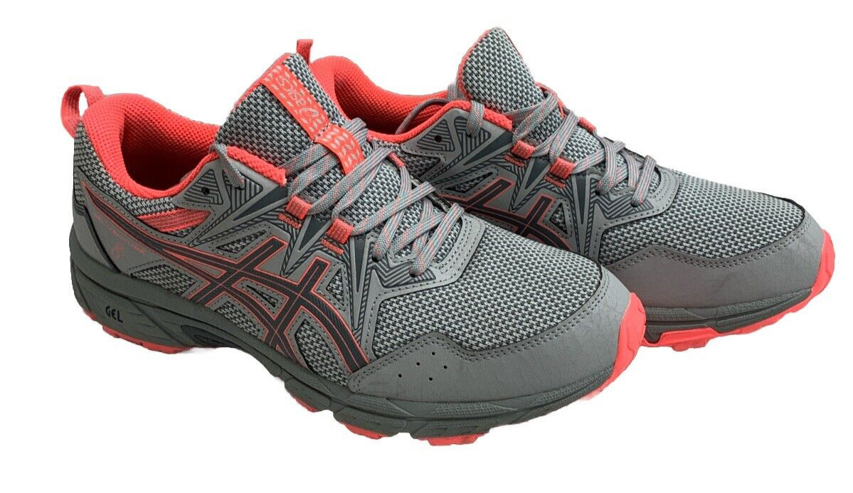 ASICS GEL-Venture 8 Women Running Sneakers Size 10 Gray/Coral Lace-up Shoes