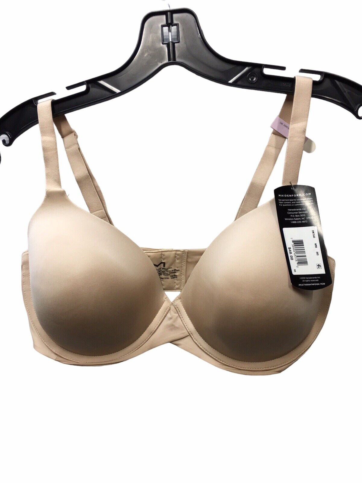 MAIDENFORM DM7543 Beige One Fab Fit Modern Demi T-Shirt UW Bra Size 36D Opaque