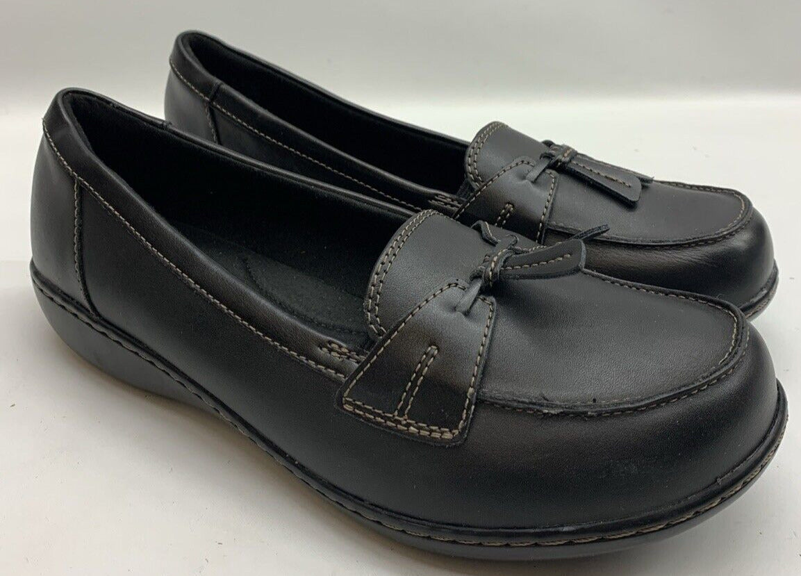 Clarks Ashland Bubble Slip-On Loafer Womens 11 Dark Brown Loafers Flat Round Toe