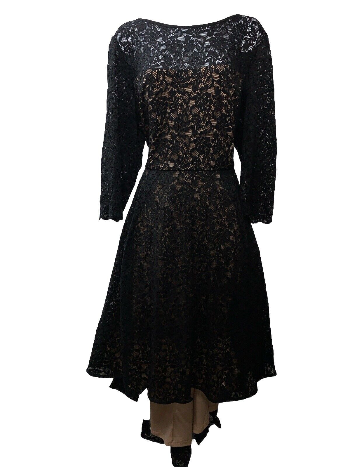 City Chic Women's Apparel Women's Dress Lace Lover M18 Plus Black Long Sleeve