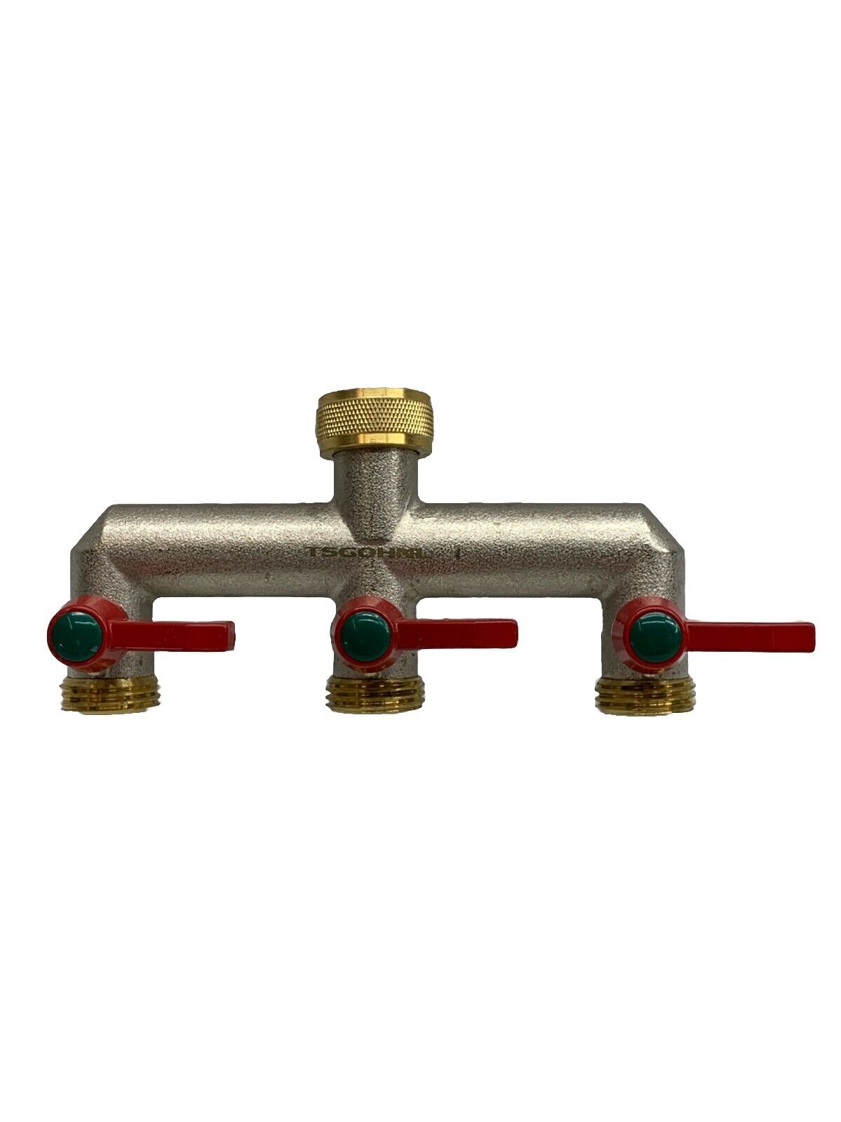 Solid Brass Hose Splitter 3-way Flow Water Quick Connector Shut Off Valves 3/4