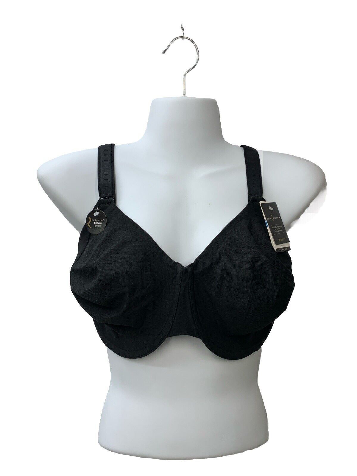 855487 Shape Revelation Bra For Uneven Breasts Size 40DDD Underwire Black