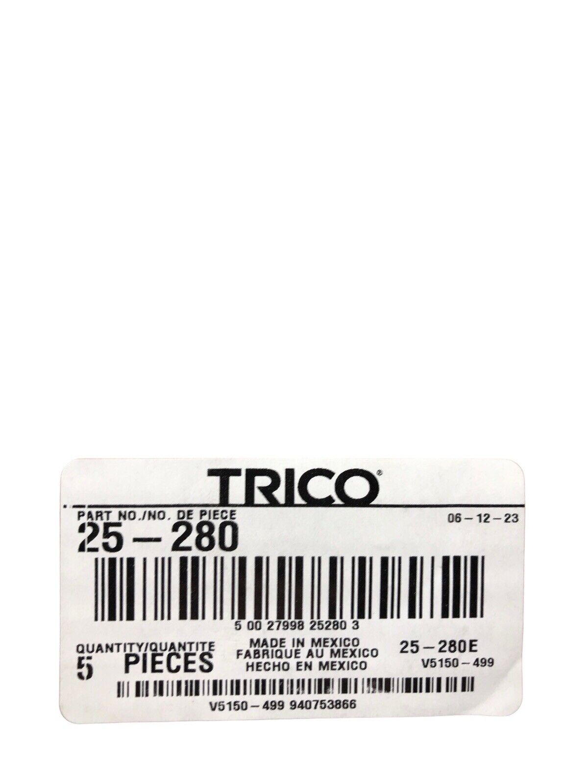 Trico 25-280 Windshield Wiper Blade Parts OEM 28 inch  - Lot Of 5