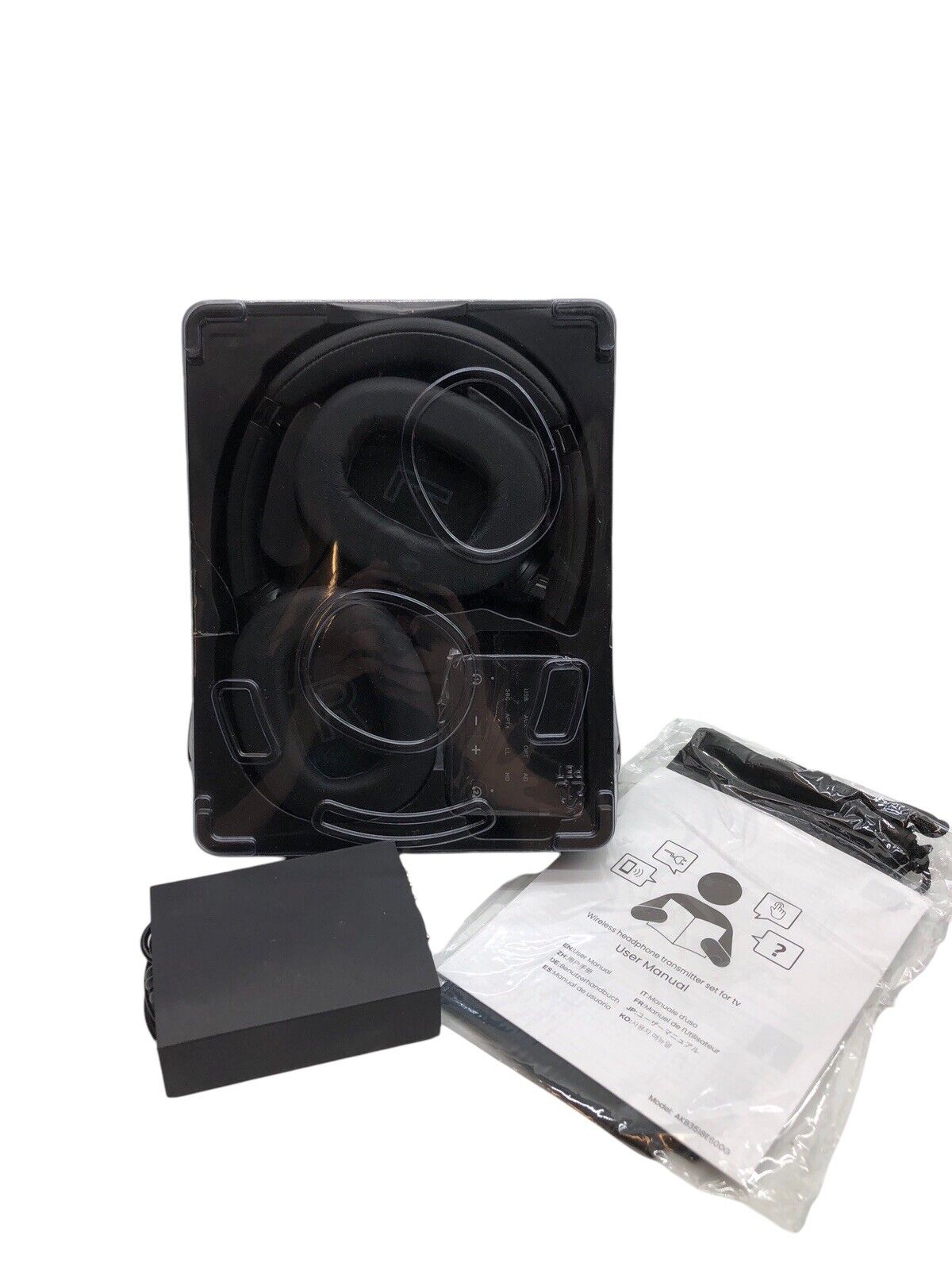 SOUNDODO TV Headphones Wireless 50 Hour Playtime, Dual Link RT5008 - Black