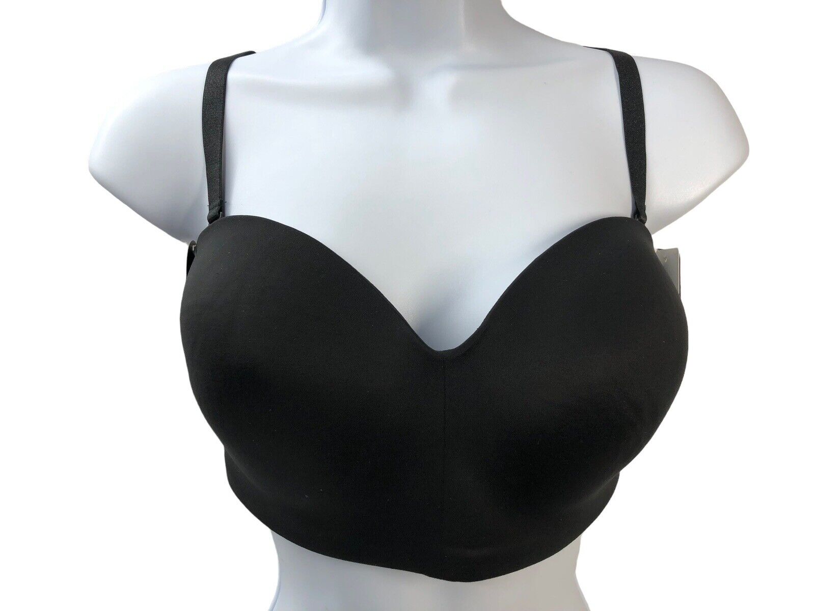 854372 Staying Power Wire Free Strapless Bra 38C  Soft Foam Cups Black