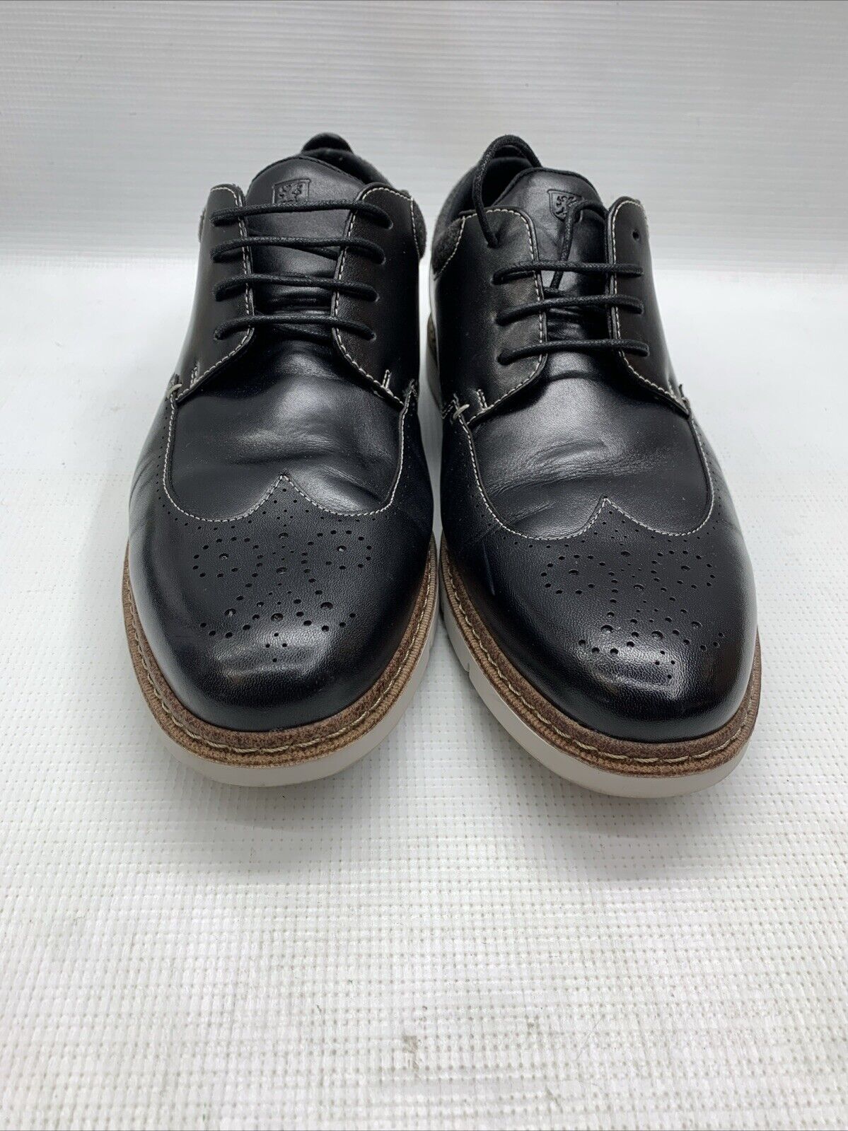 Stacy Adams Men's Synergy Wingtip 10 M Comfort Sole Oxford Shoes Black Lace-up