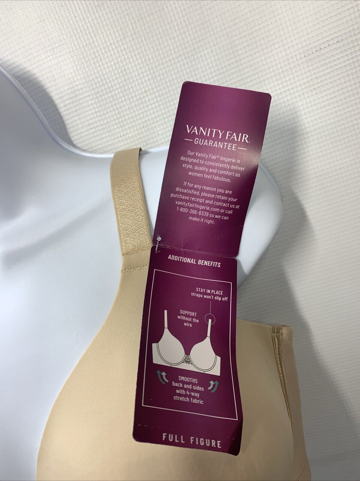 Vanity Fair Women's Beauty Back Smoother Full Figure Wirefree Bra 71380 Size 38D