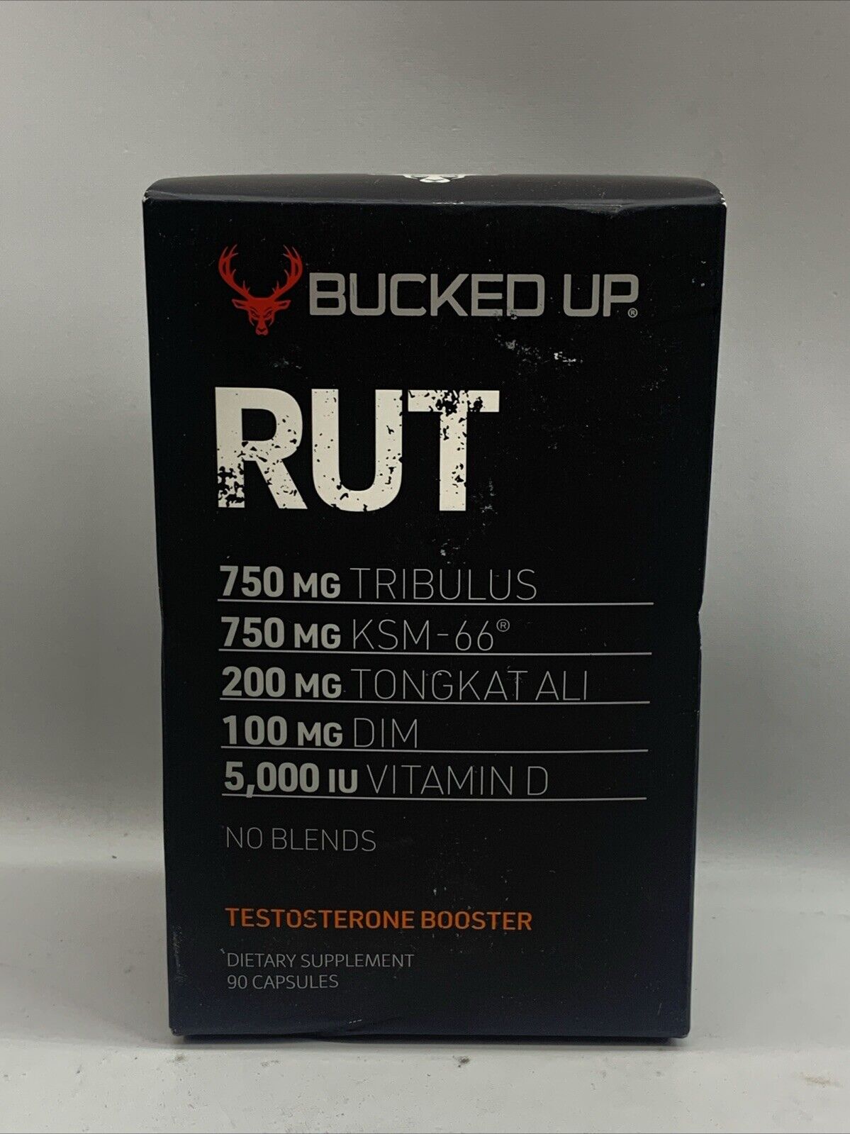 Bucked up Rut Testosterone Booster 90 Caps 750mg Tribulus 750mg KSM-66 No Blends