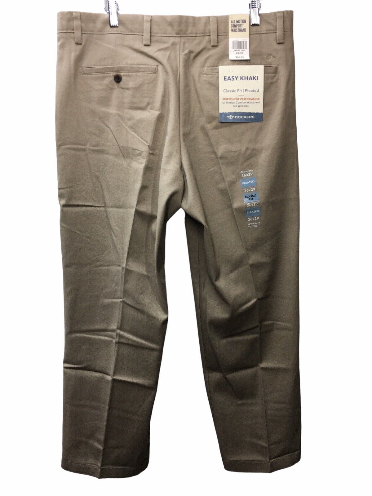 Dockers Men's Classic Fit Easy Khaki Long Pant Pleated Stretch with Pocket 36x29