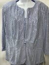 ALEX EVENINGS Tea Length A-line Dress With Jacket Set Women's Size 16W Blue