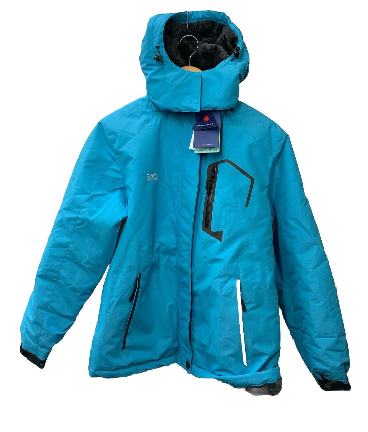 Pooluly Women's Ski Jacket Winter Waterproof Windbreaker Hooded Raincoat Size M