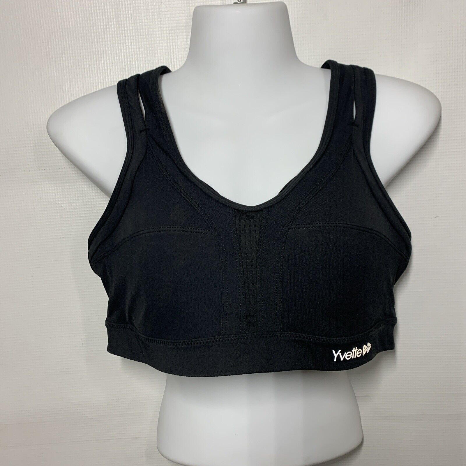 Yvette Sports Bra Black Size Large Plus Running Tennis Women’s Criss Cross Back