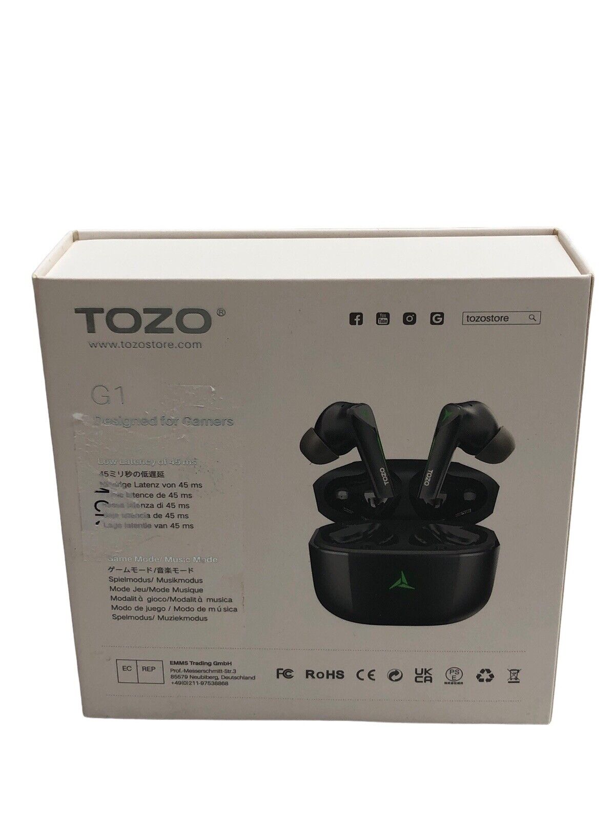 TOZO G1 Wireless Bluetooth Gaming Earbuds High Sensitivity in- Ear Headphones