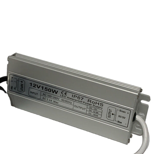 LED Driver Waterproof IP67 Power Supply 150W 12V DC 12.5a Transformer thinner