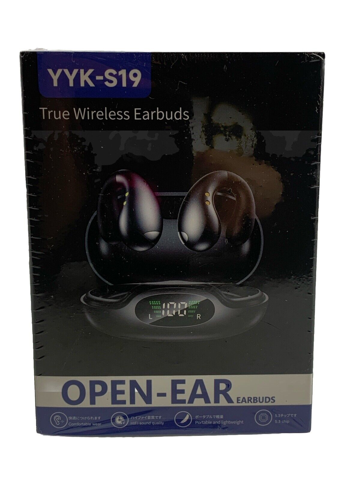 Open Ear Clip On Headphones Bluetooth 5.3 True Wireless Earbuds 4 HD Mic YYK-S19