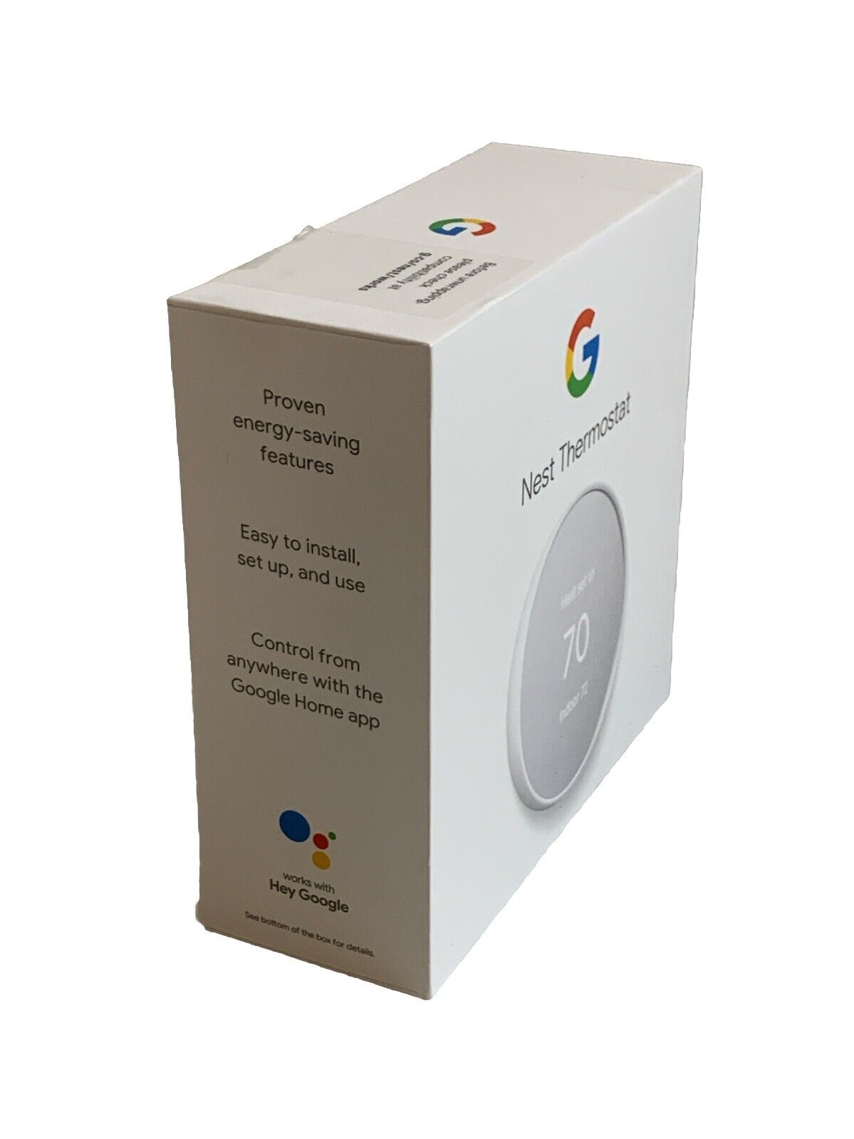 Google Nest Smart Thermostat, Snow - GA01334-US Wall Mount Snow White for Home