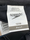 Speedo Women's Swimsuit Size 12 One Piece Prolt Super Pro Solid Racing Cut Black